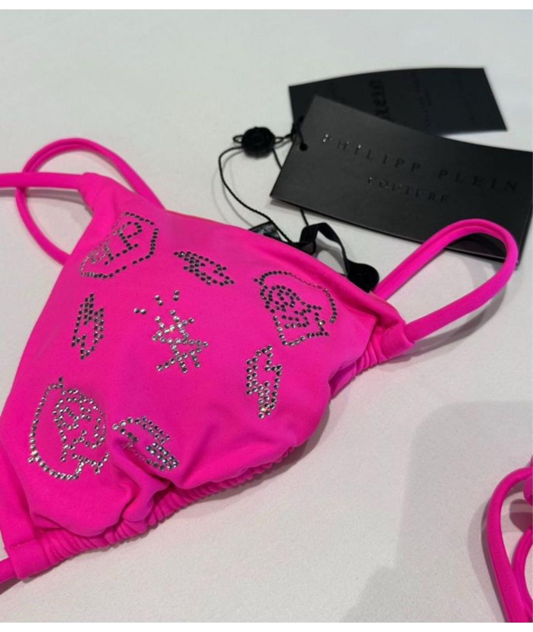 PHILIPP PLEIN Розовый полиамидовый купальник, фото 2