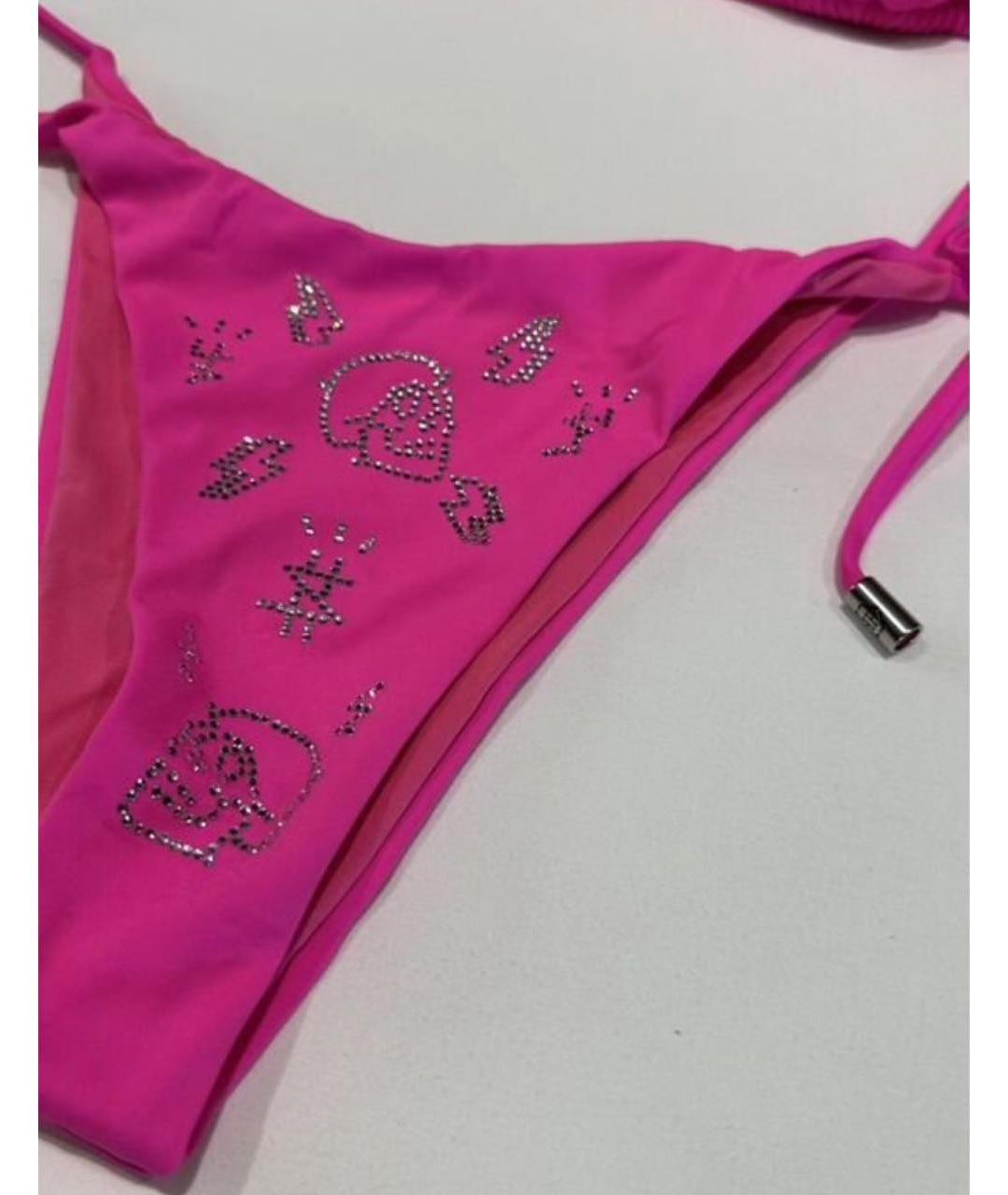 PHILIPP PLEIN Розовый полиамидовый купальник, фото 3