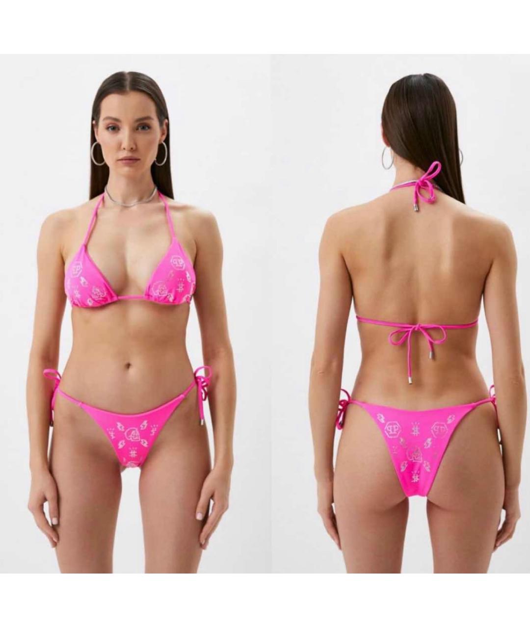 PHILIPP PLEIN Розовый полиамидовый купальник, фото 5