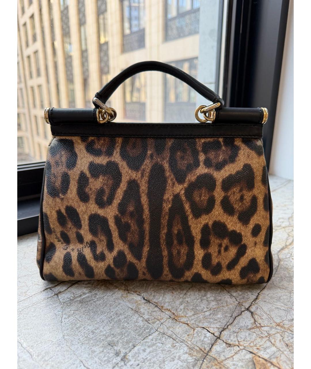 DOLCE&GABBANA Коричневая кожаная сумка через плечо, фото 3