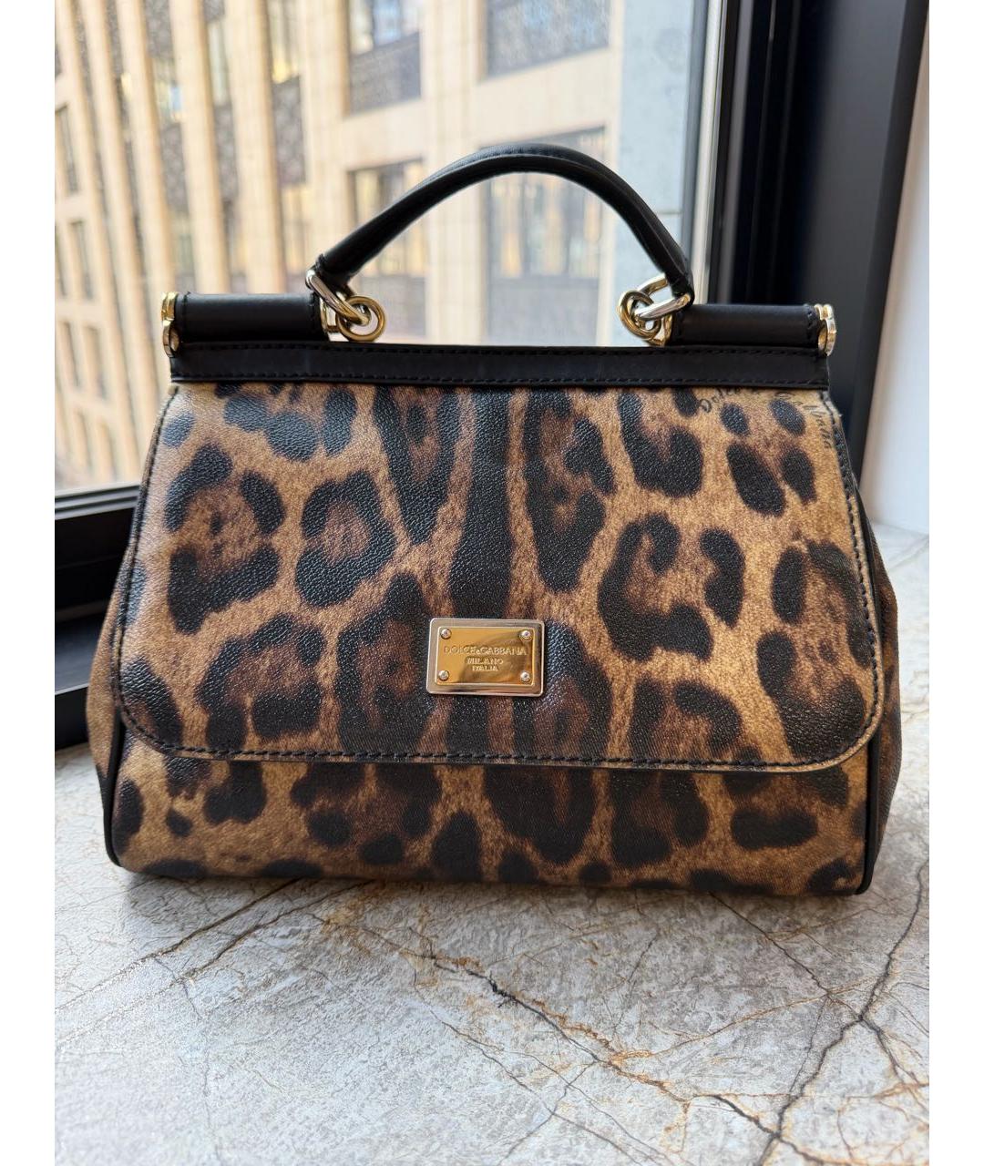 DOLCE&GABBANA Коричневая кожаная сумка через плечо, фото 8