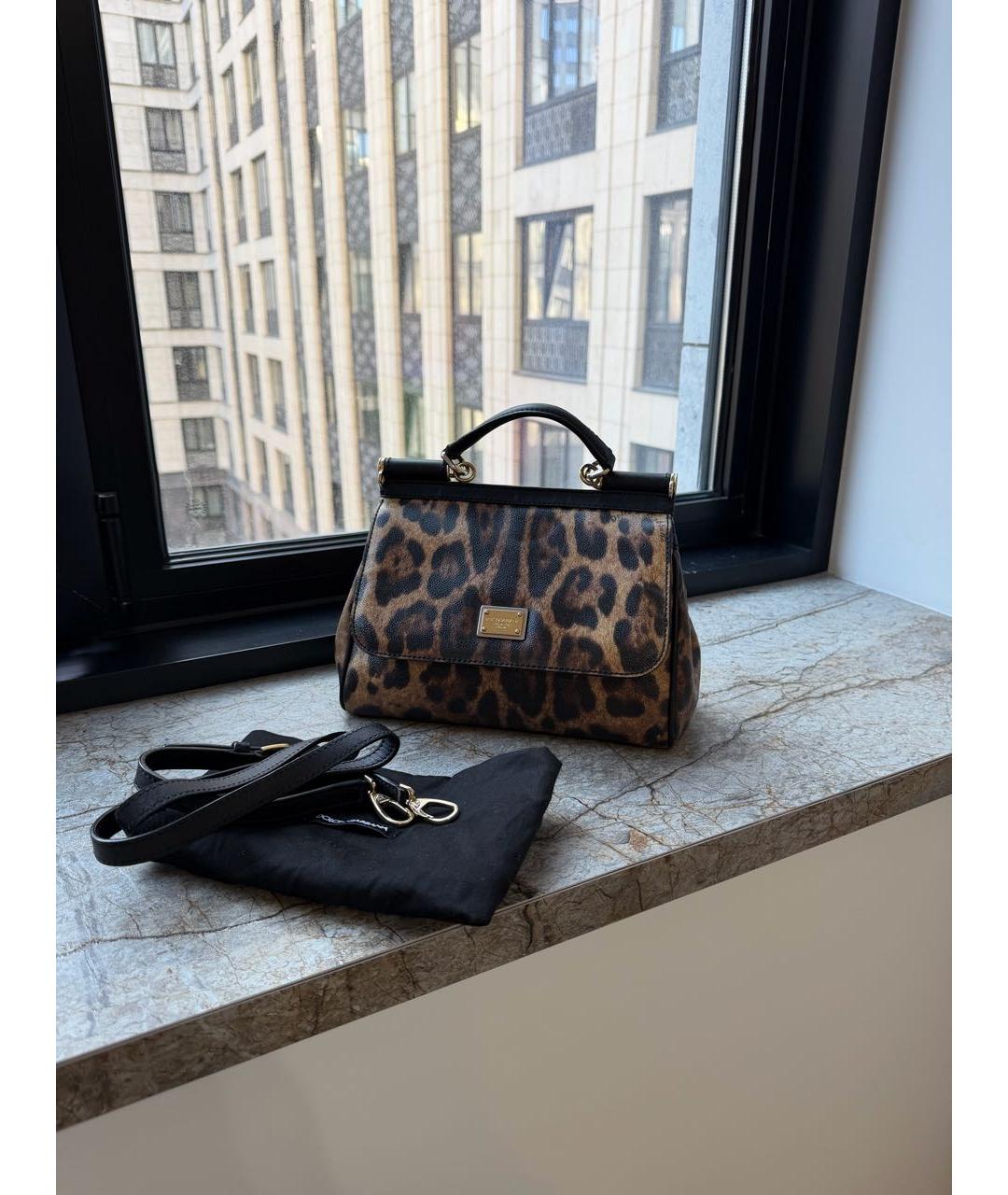 DOLCE&GABBANA Коричневая кожаная сумка через плечо, фото 2