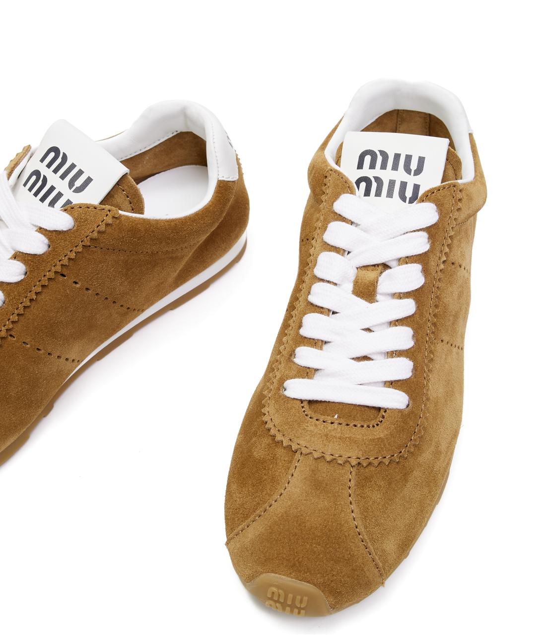 MIU MIU Коричневые замшевые кеды, фото 7