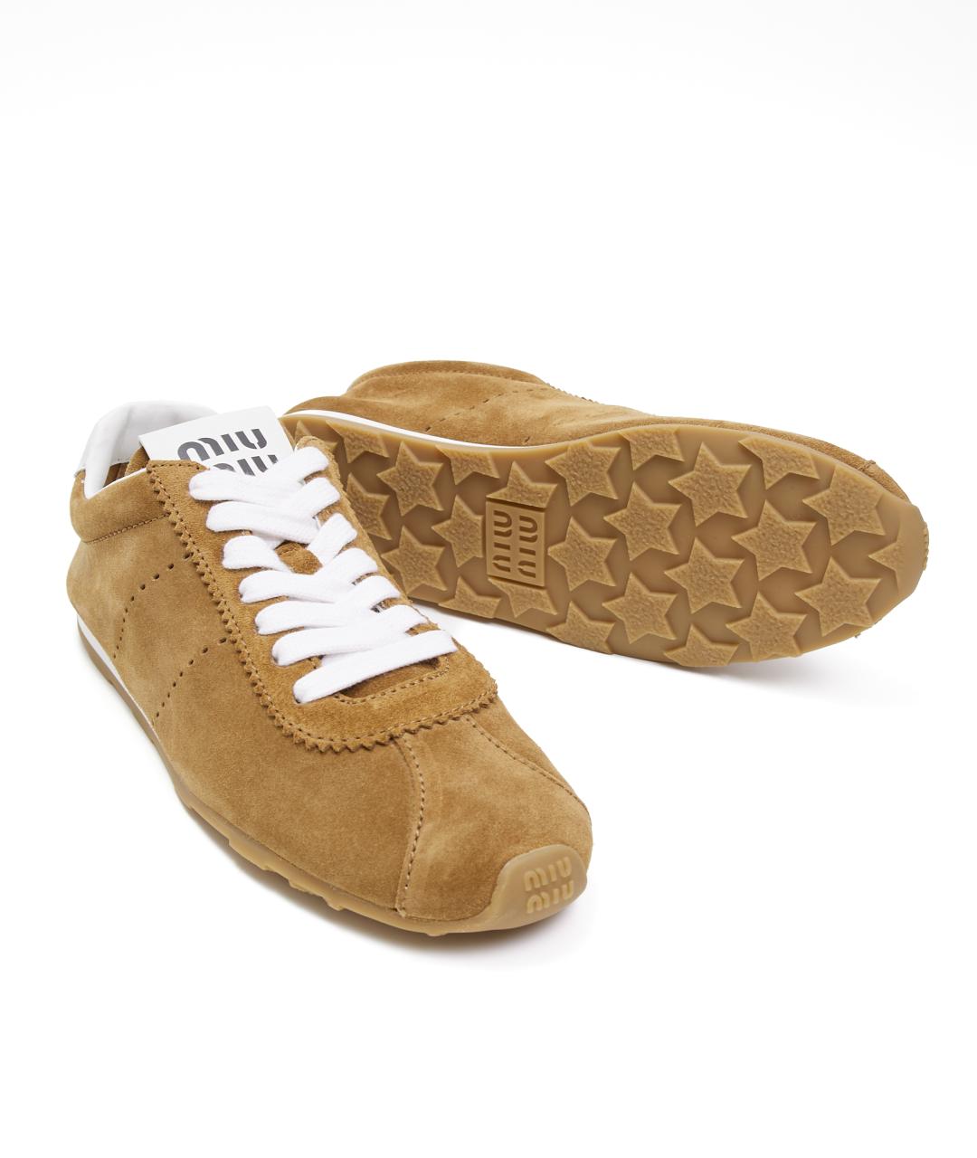 MIU MIU Коричневые замшевые кеды, фото 6