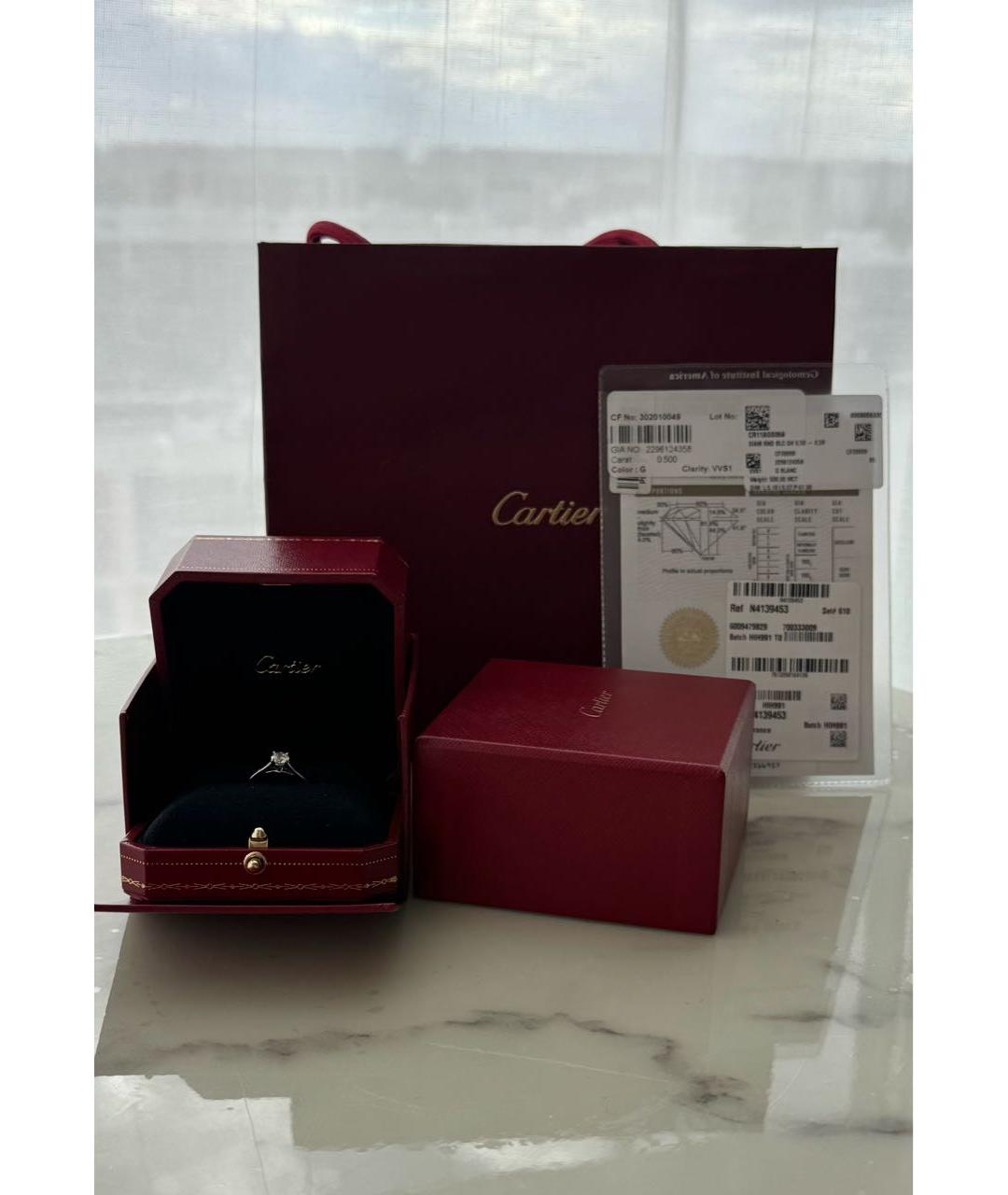 CARTIER Серебряное платиновое кольцо, фото 4