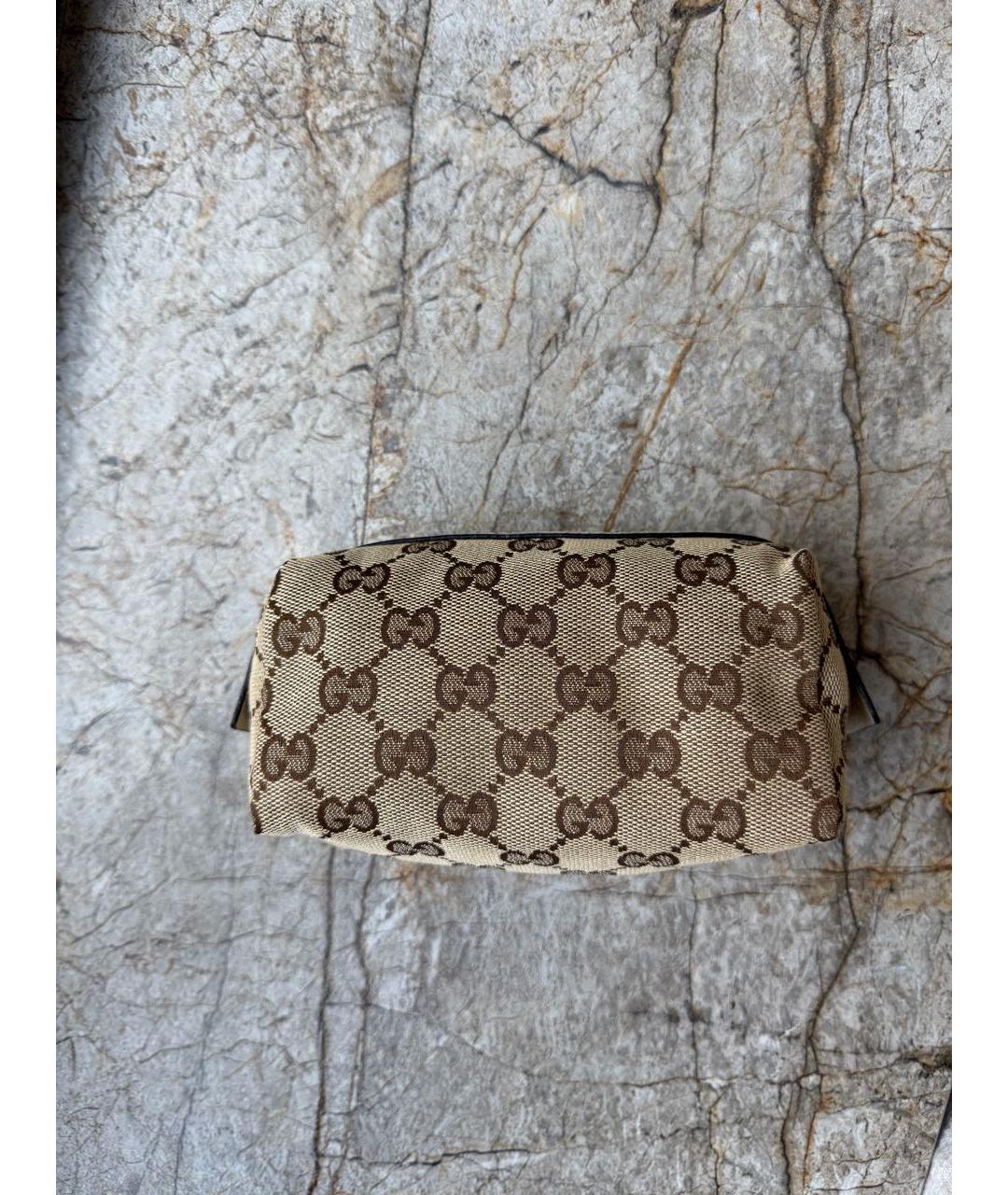 GUCCI Бежевая тканевая косметичка, фото 8