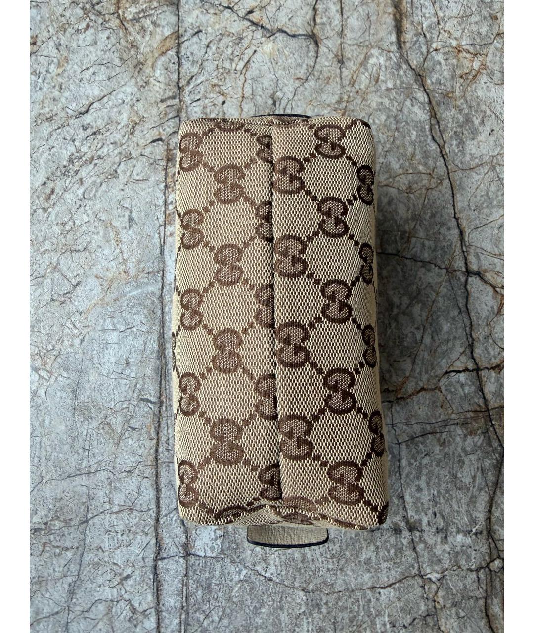 GUCCI Бежевая тканевая косметичка, фото 5