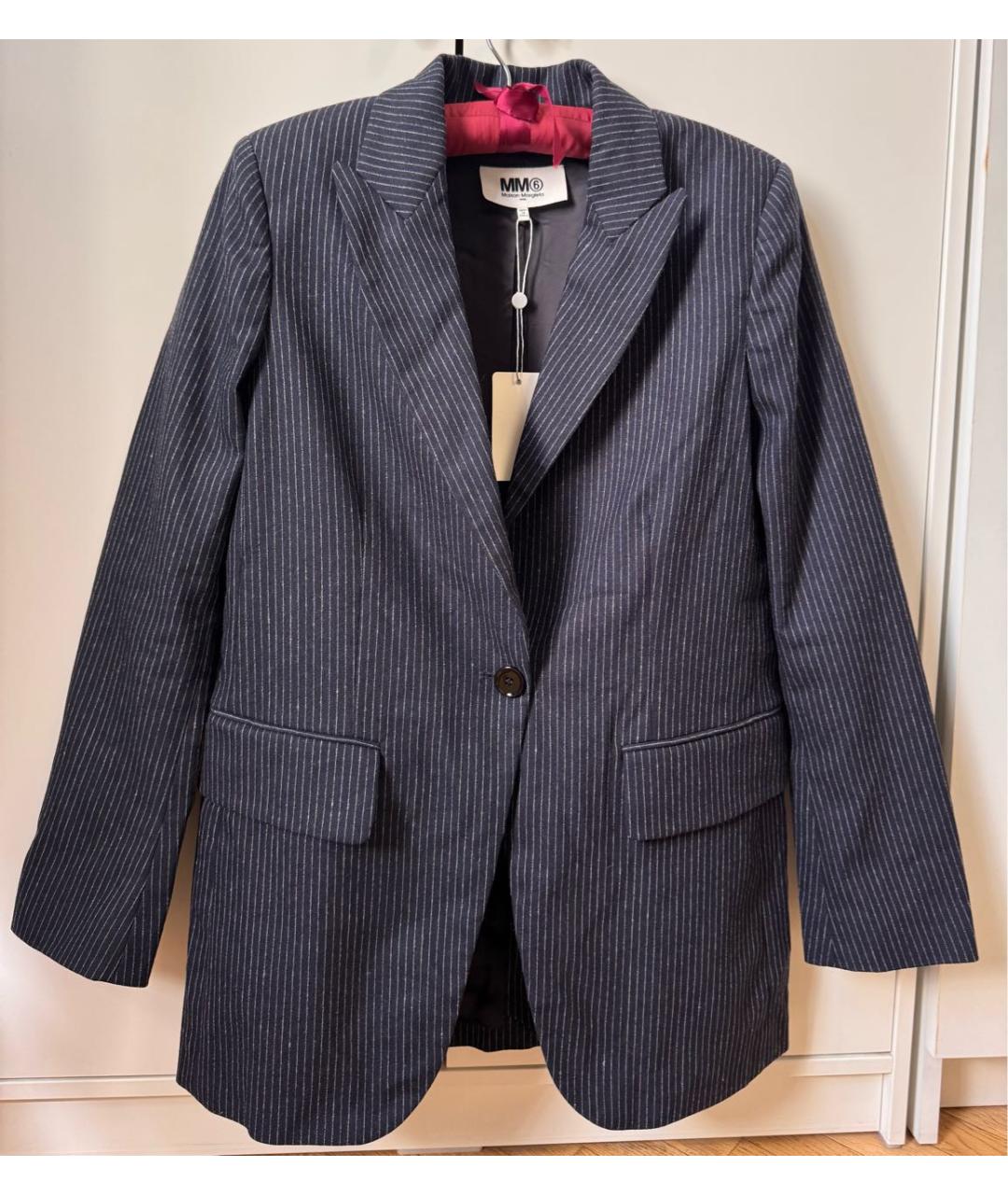 MM6 MAISON MARGIELA Темно-синий шерстяной жакет/пиджак, фото 9