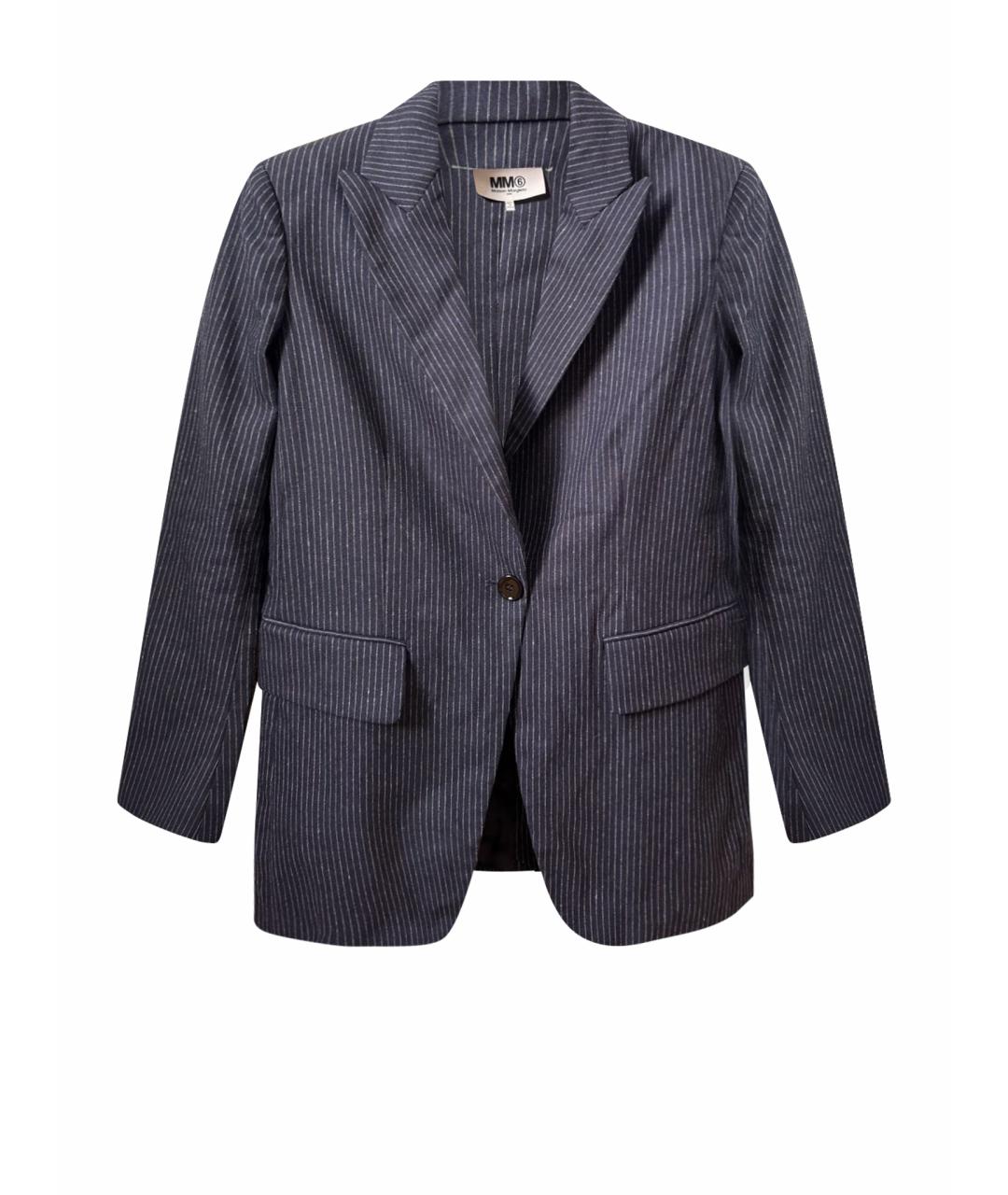 MM6 MAISON MARGIELA Темно-синий шерстяной жакет/пиджак, фото 1