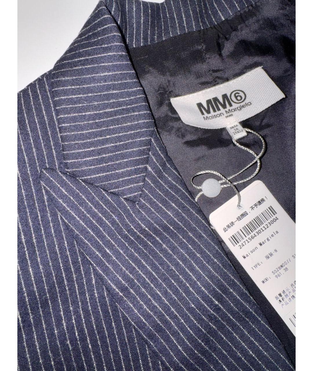 MM6 MAISON MARGIELA Темно-синий шерстяной жакет/пиджак, фото 3