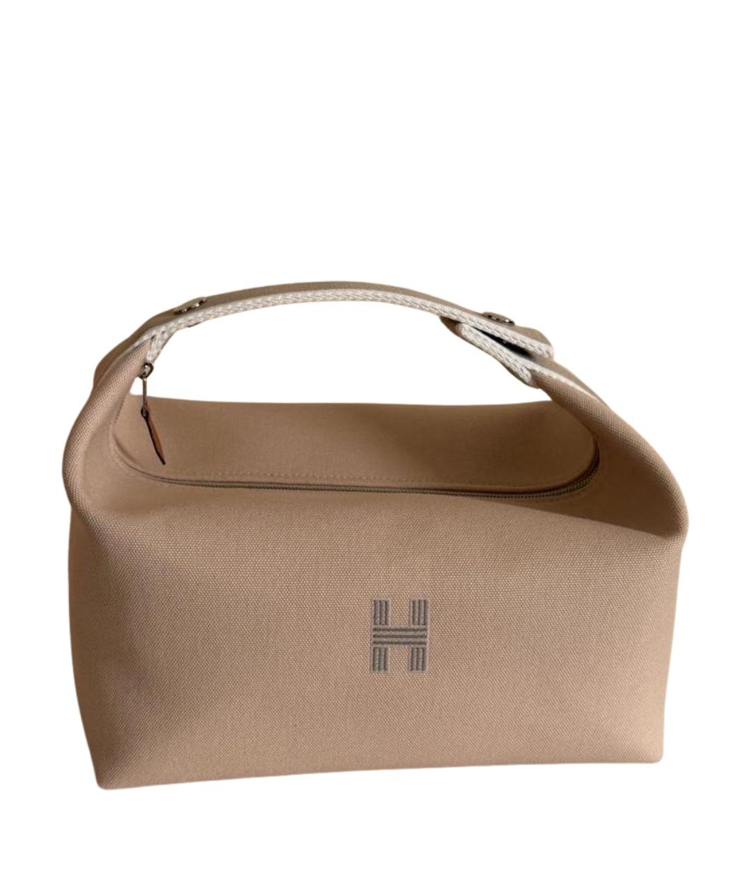 HERMES Бежевая хлопковая косметичка, фото 1