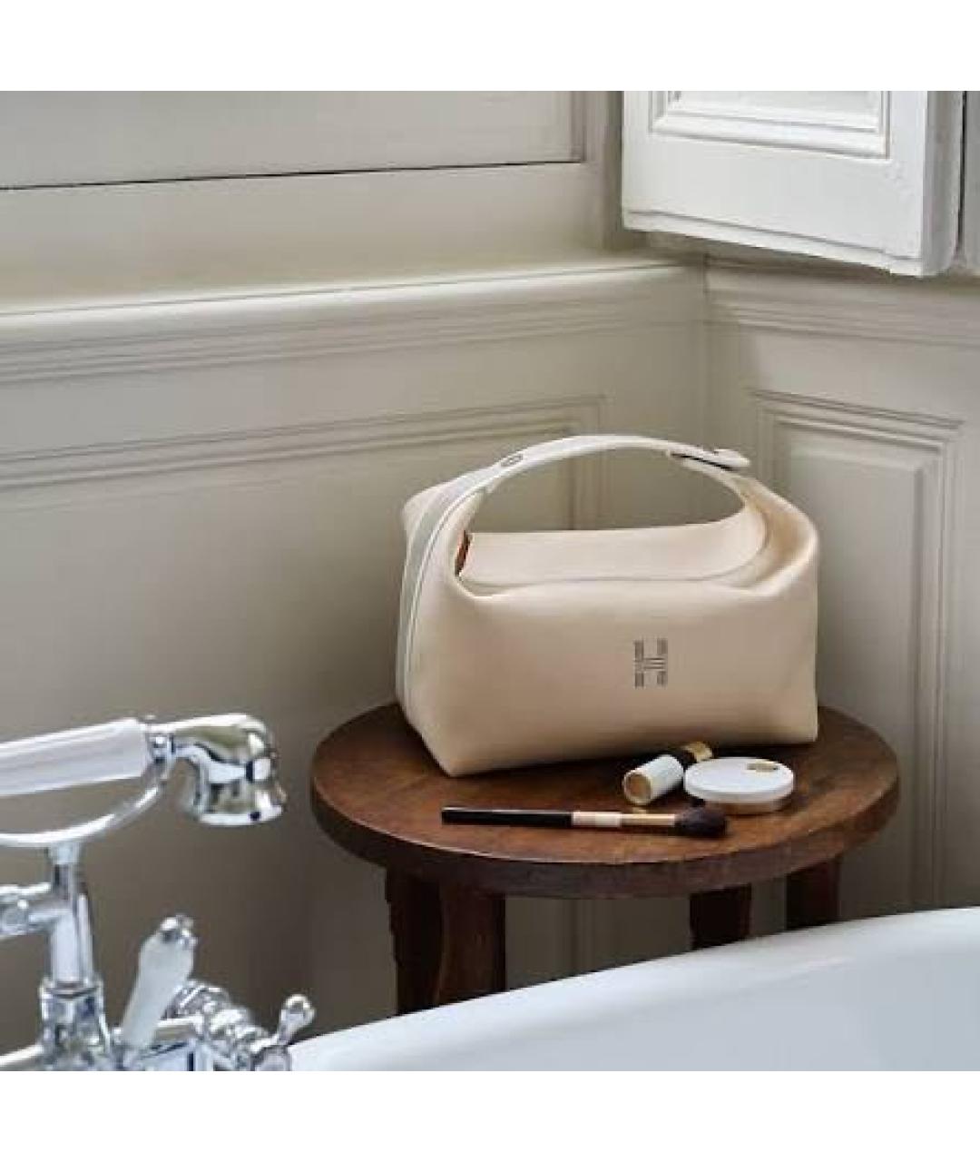 HERMES Бежевая хлопковая косметичка, фото 2