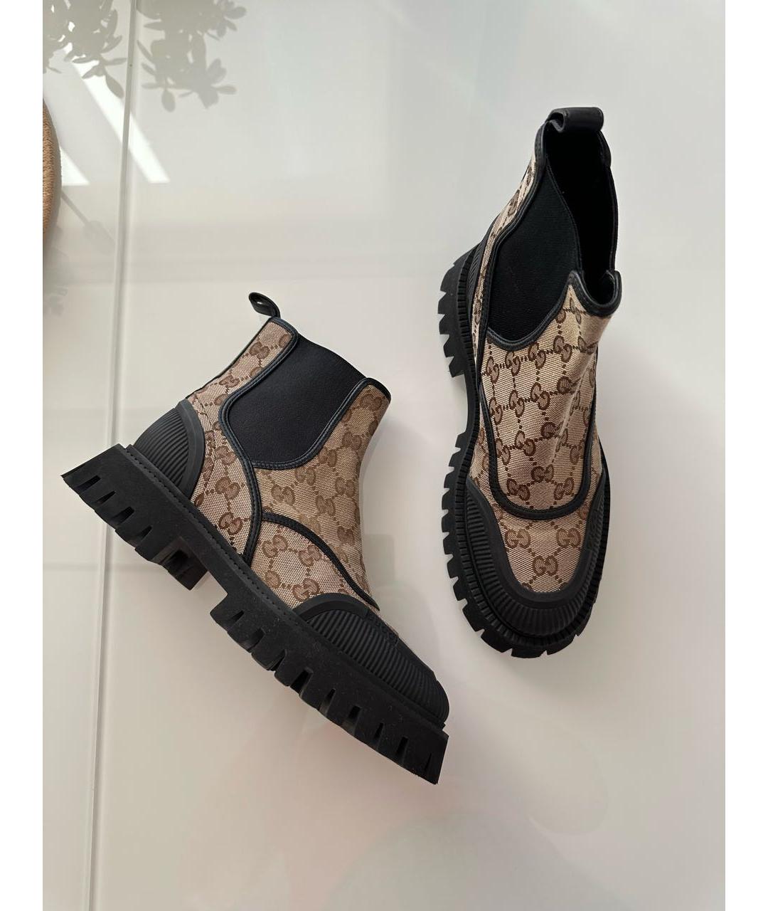 GUCCI Бежевые кожаные ботинки, фото 8