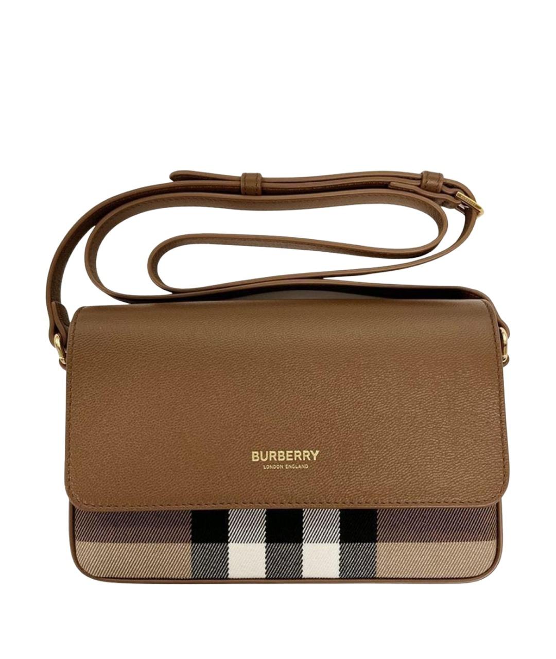 BURBERRY Коричневая кожаная сумка через плечо, фото 1