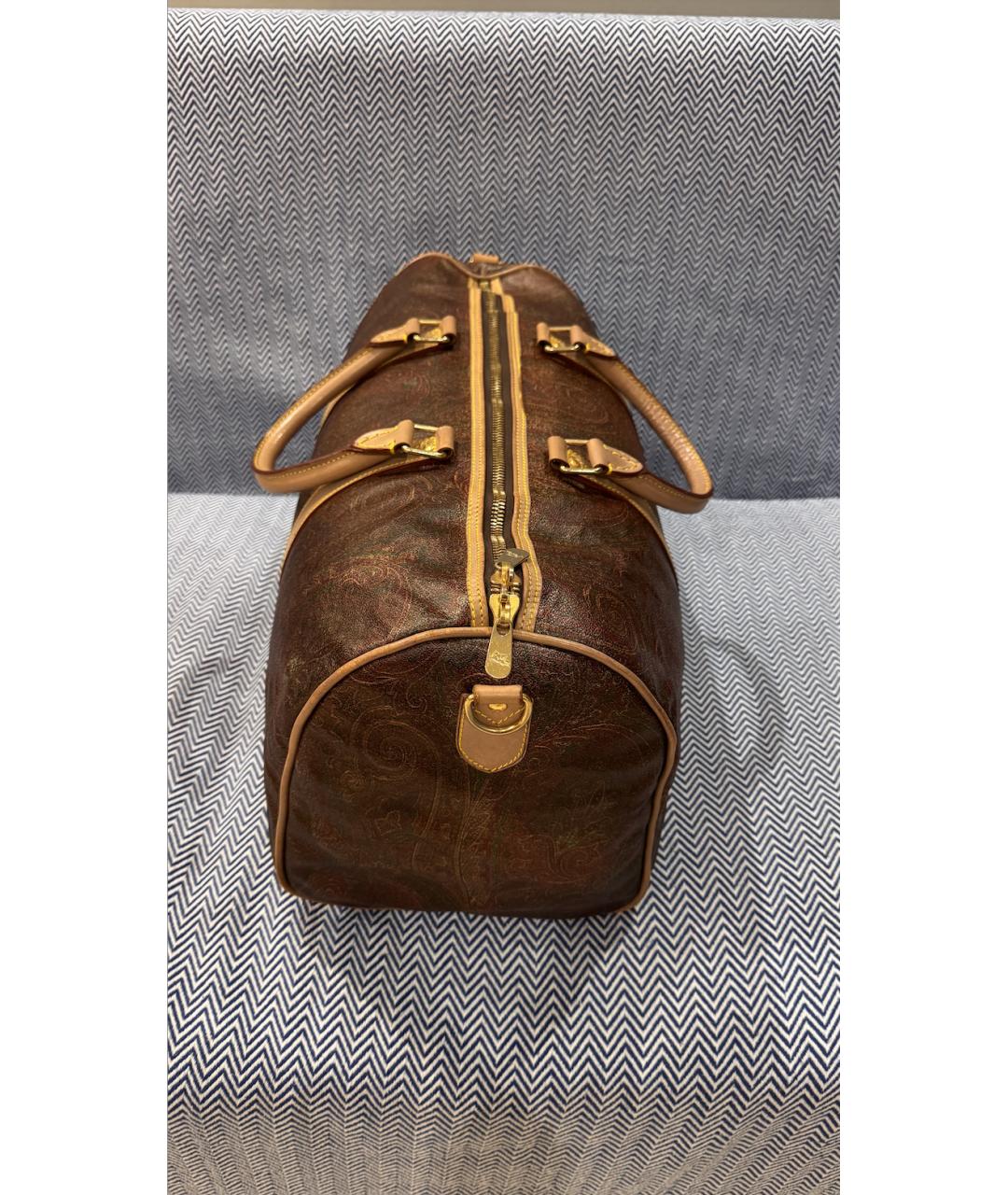 ETRO Коричневая кожаная дорожная/спортивная сумка, фото 2