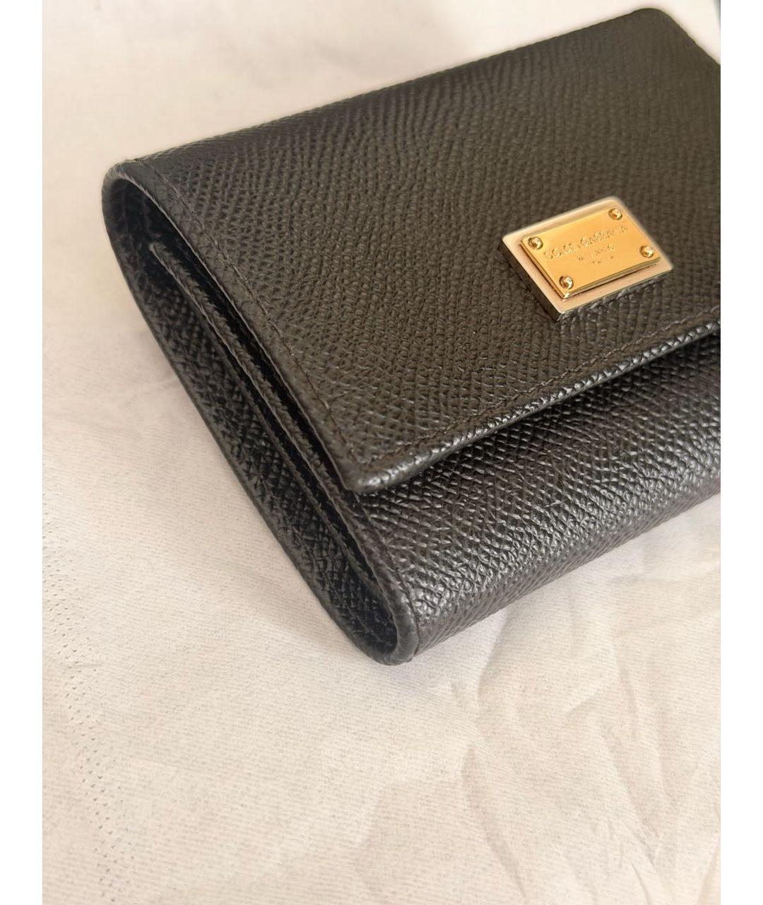 DOLCE&GABBANA Черный кожаный кошелек, фото 2