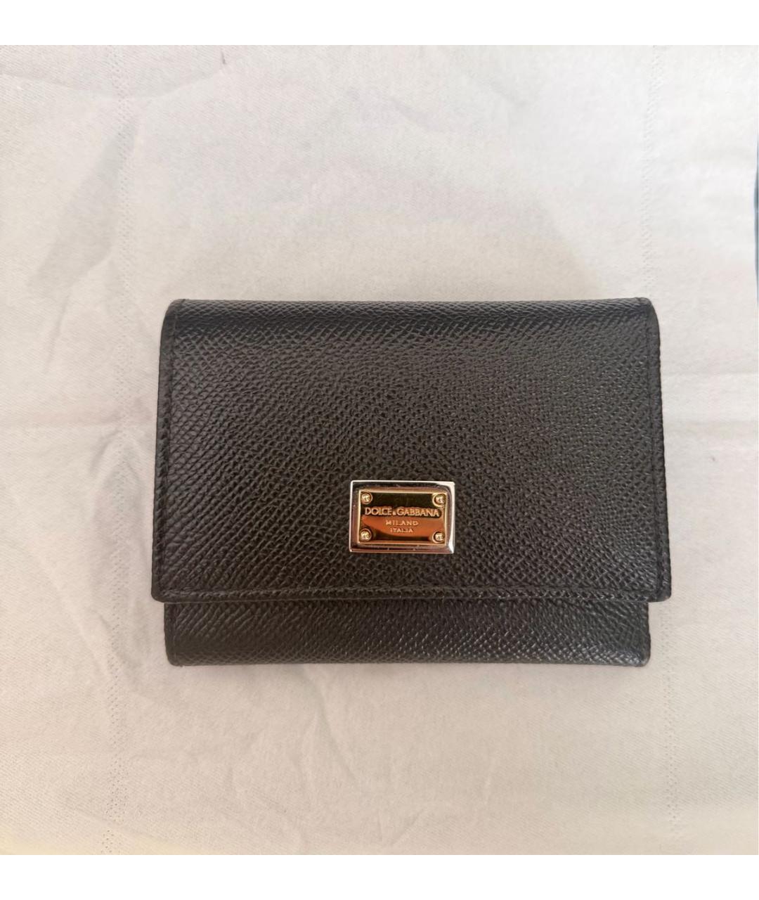 DOLCE&GABBANA Черный кожаный кошелек, фото 6