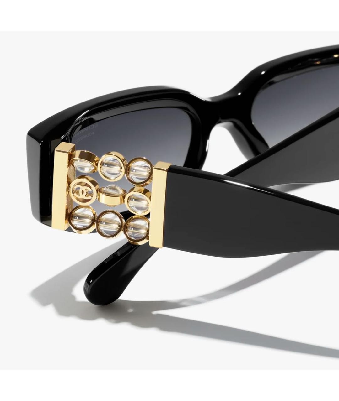 CHANEL Черные пластиковые солнцезащитные очки, фото 4