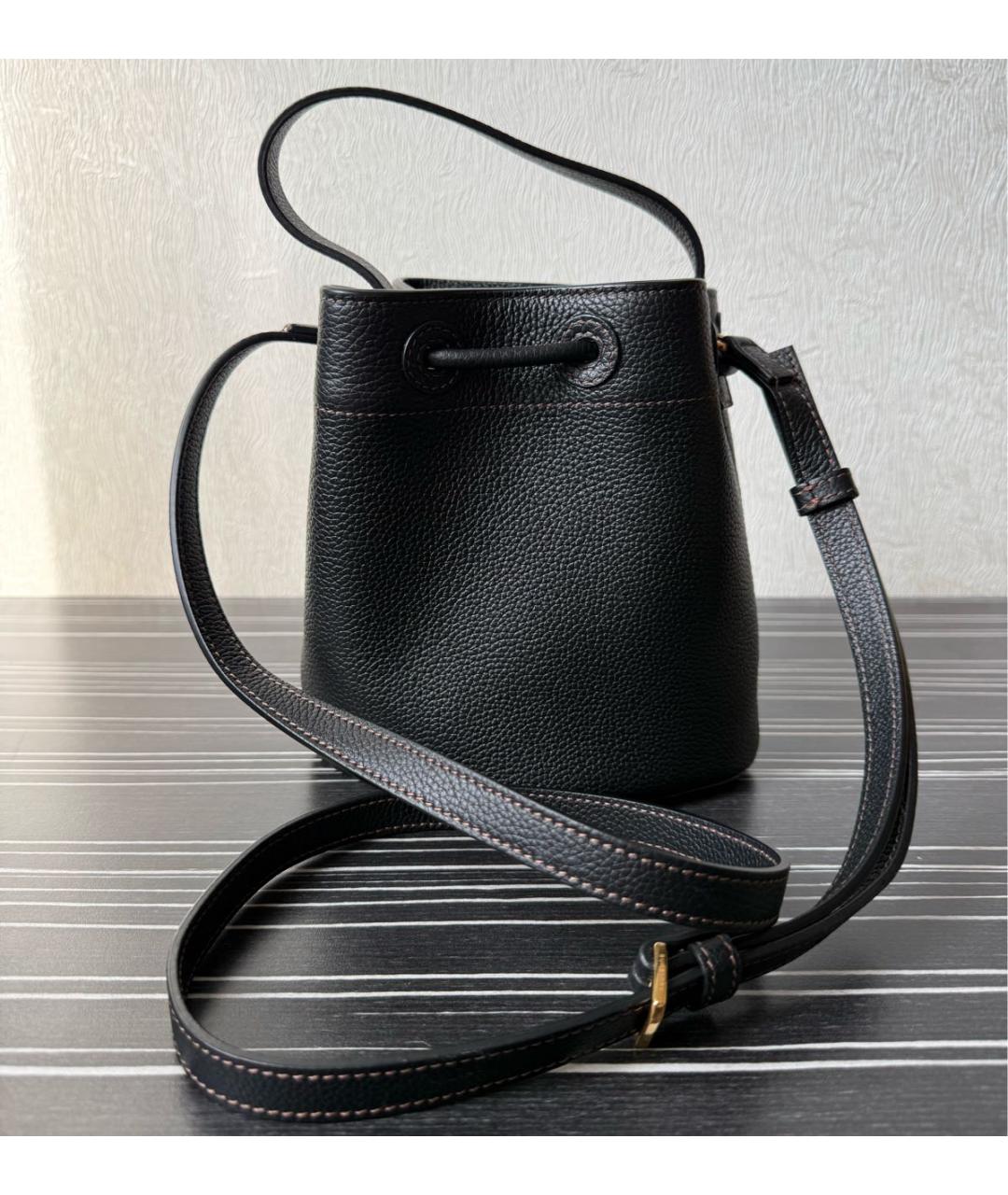 BURBERRY Черная кожаная сумка тоут, фото 3