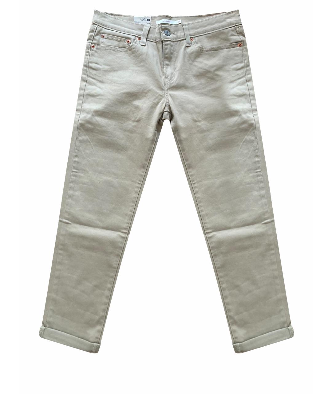 LEVI'S Бежевые хлопковые джинсы слим, фото 1