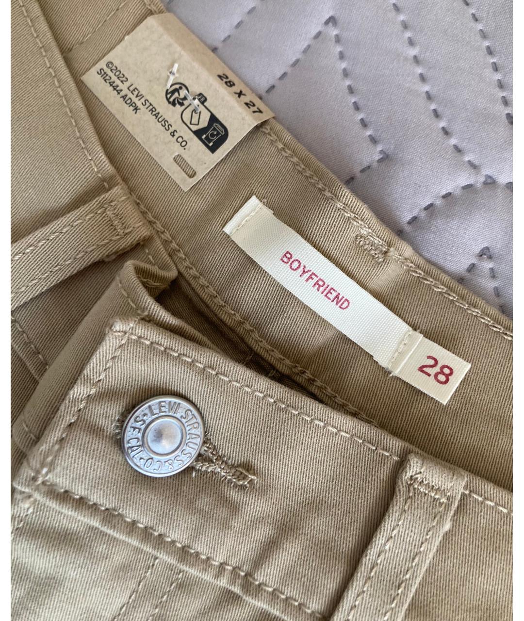 LEVI'S Бежевые хлопковые джинсы слим, фото 4
