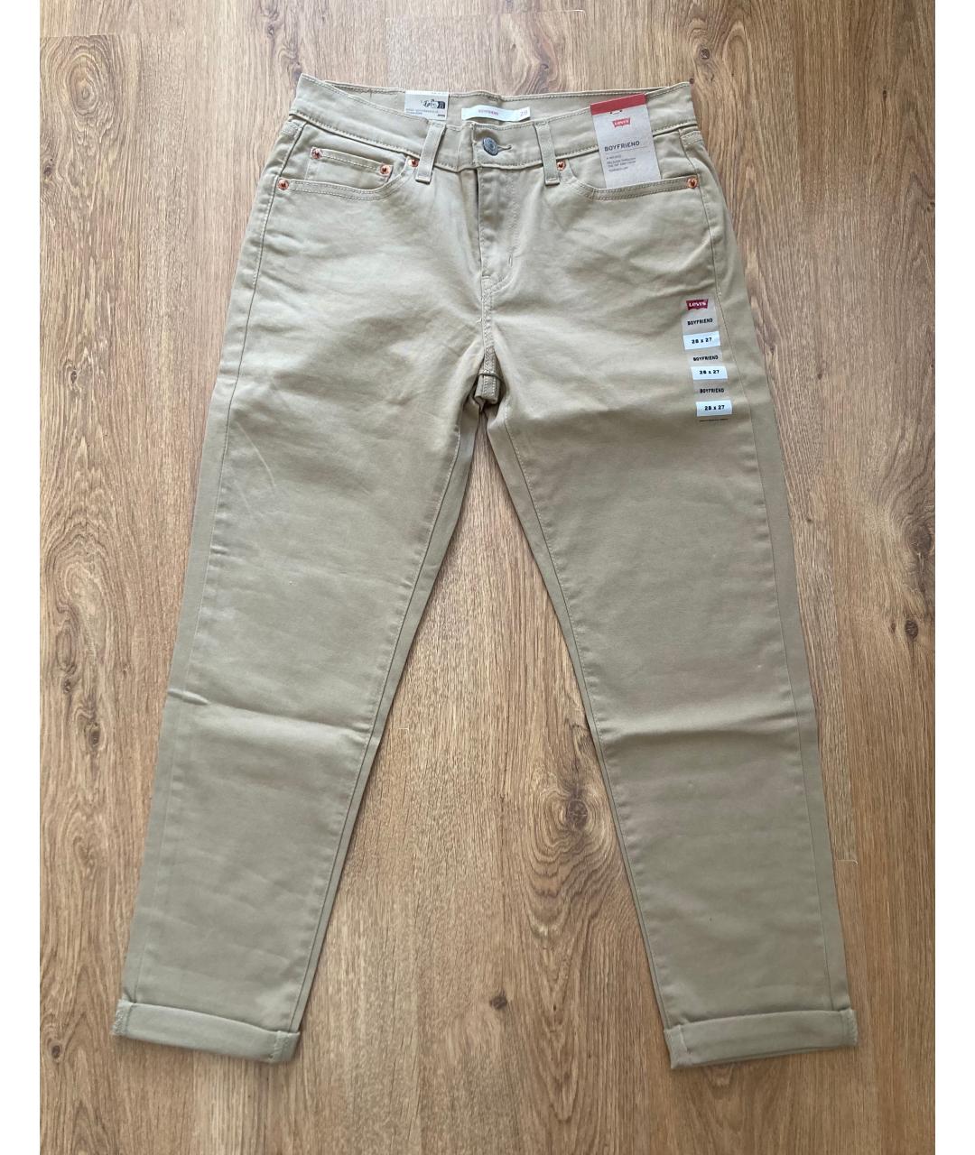 LEVI'S Бежевые хлопковые джинсы слим, фото 8