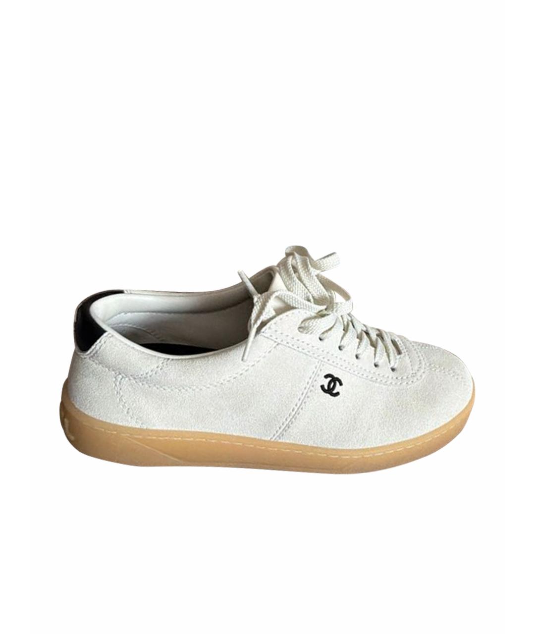 CHANEL Бежевые замшевые кеды, фото 1