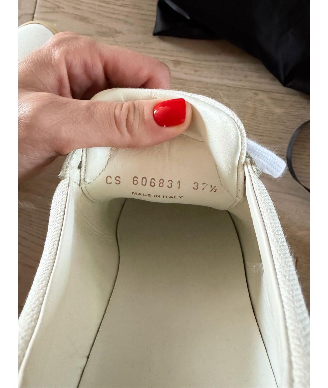 SAINT LAURENT Белые кеды из экзотической кожи, фото 6