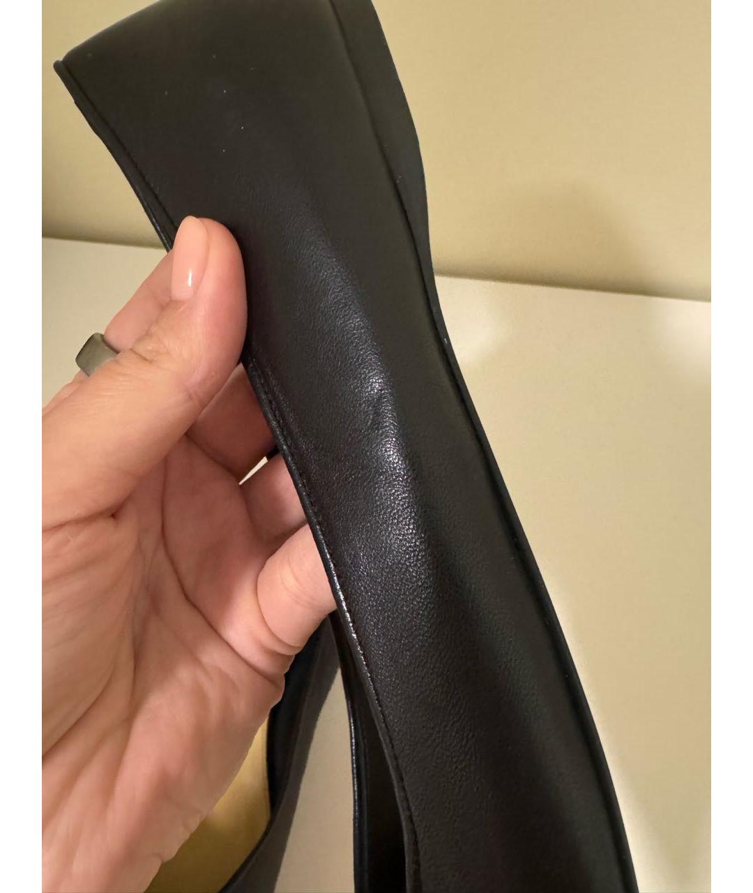 LOEWE Черные кожаные балетки, фото 5