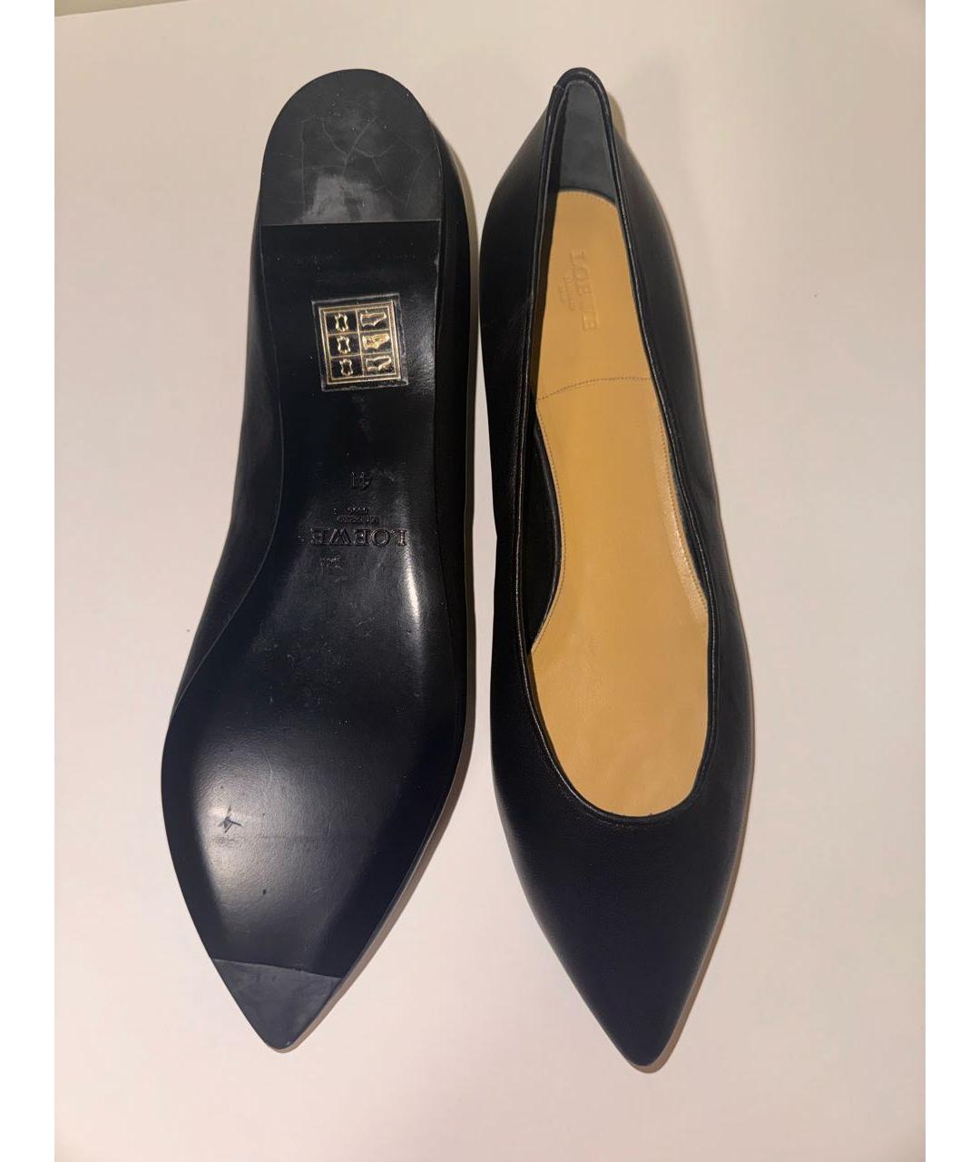 LOEWE Черные кожаные балетки, фото 3
