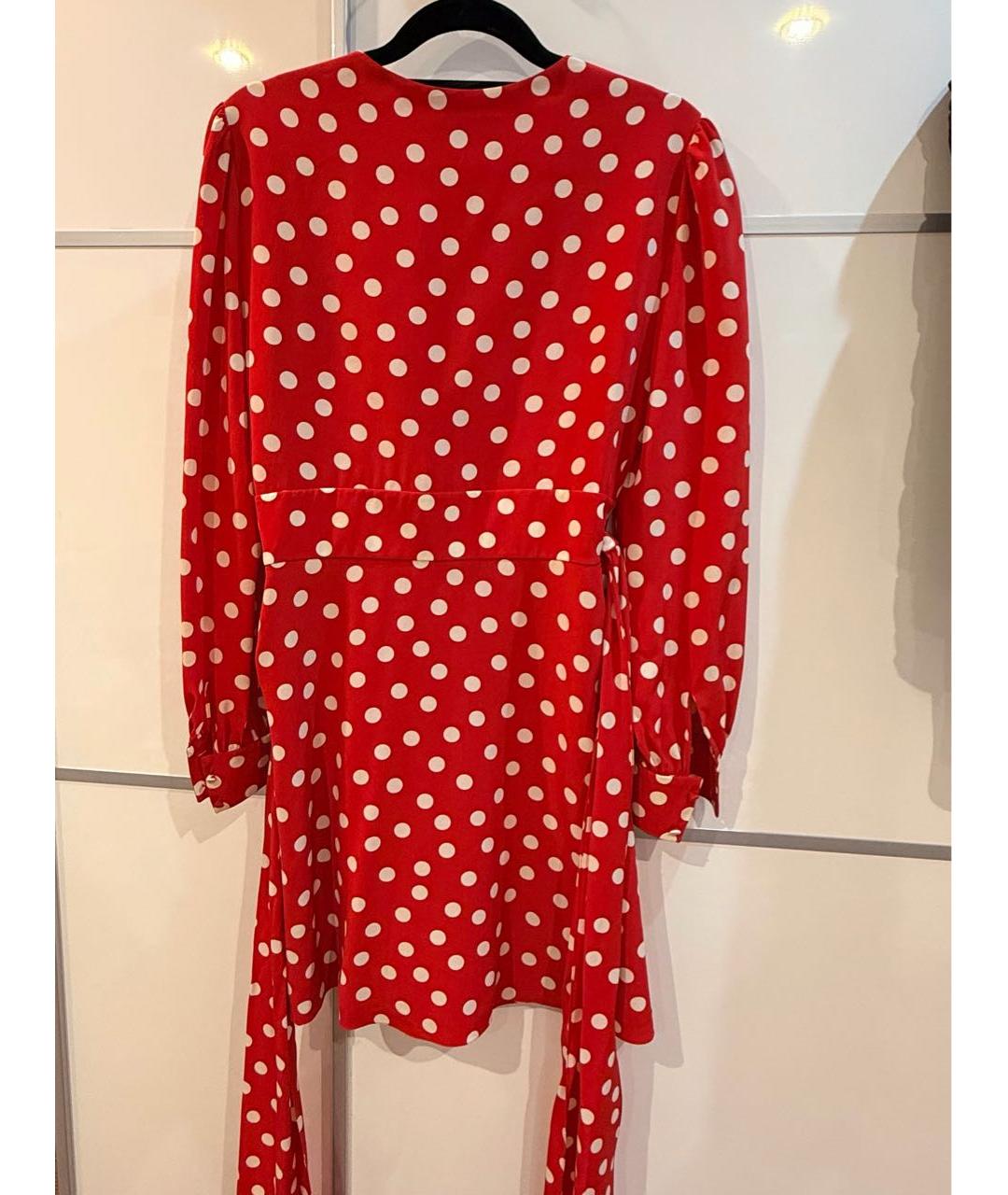 SAINT LAURENT Красное шелковое коктейльное платье, фото 3