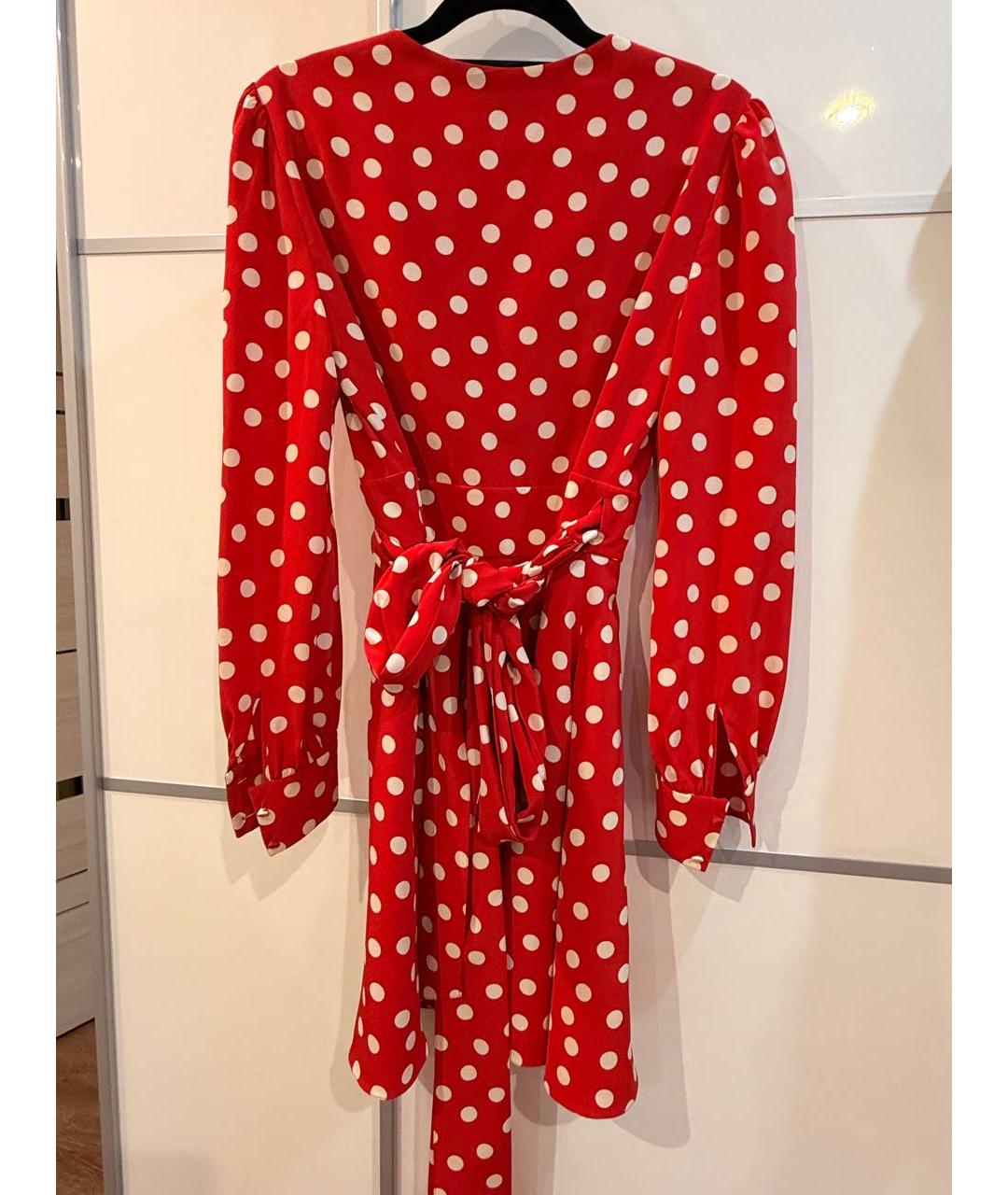 SAINT LAURENT Красное шелковое коктейльное платье, фото 2