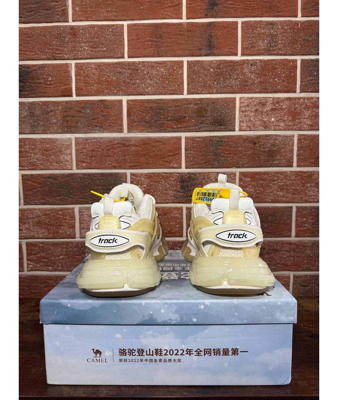 BALENCIAGA Бежевые низкие кроссовки / кеды, фото 4