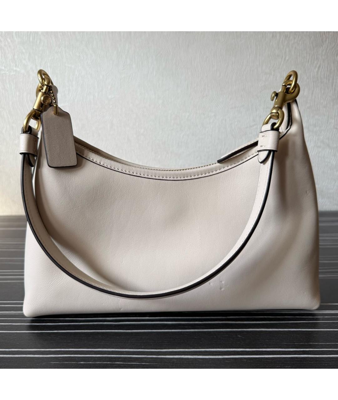 COACH Белая кожаная сумка через плечо, фото 3