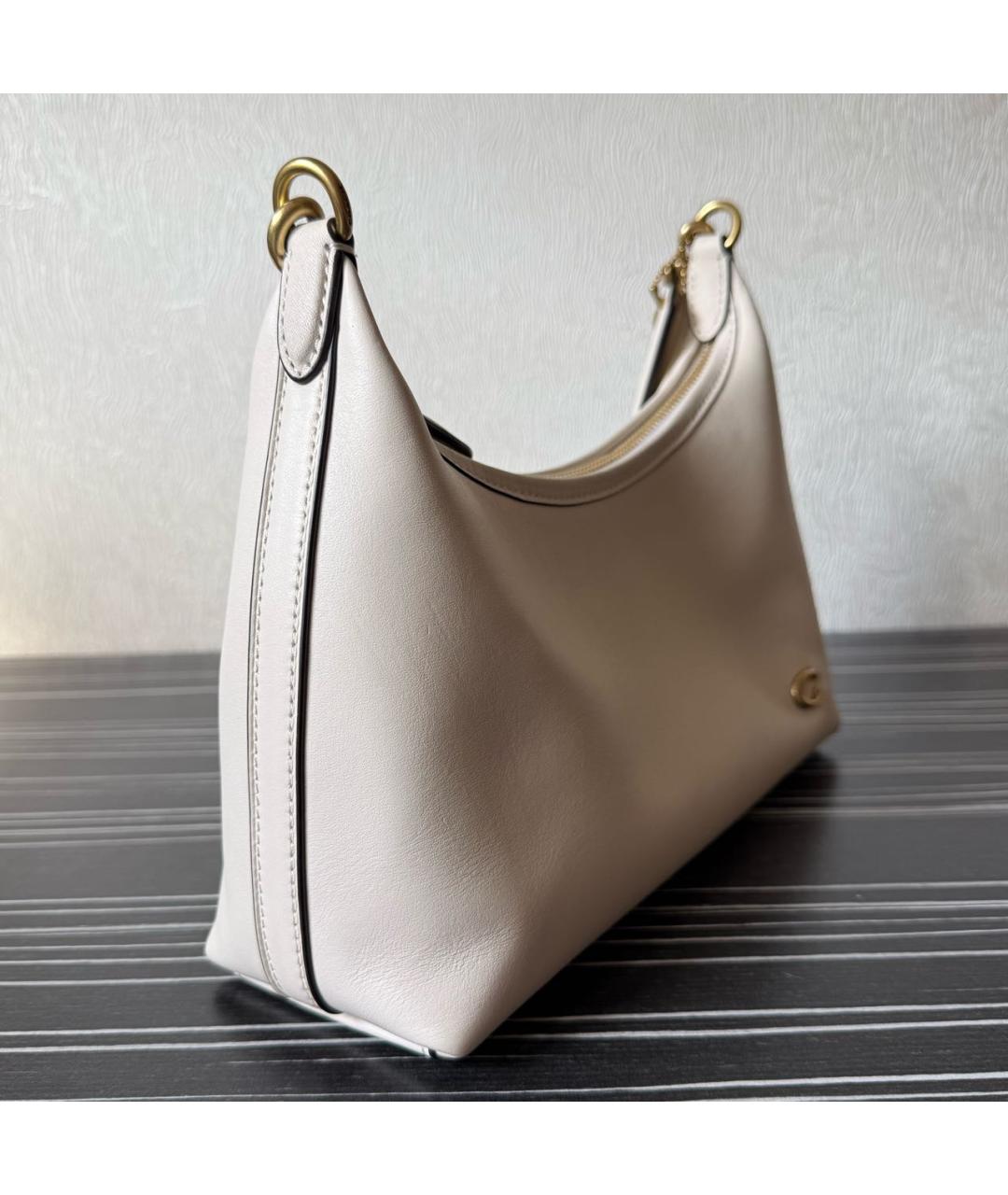 COACH Белая кожаная сумка через плечо, фото 2