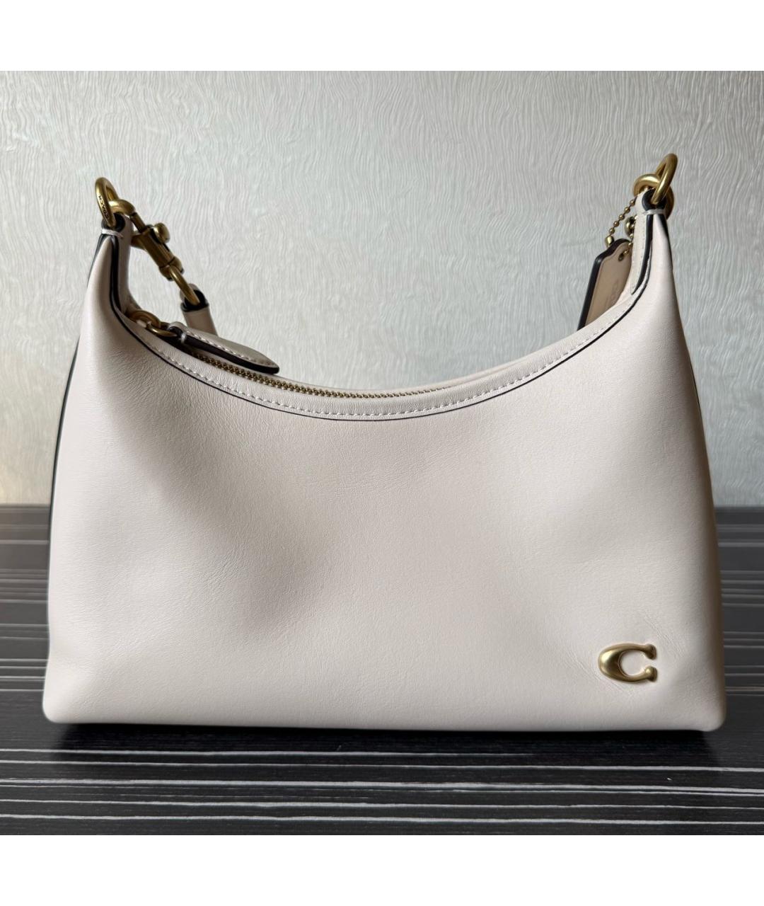 COACH Белая кожаная сумка через плечо, фото 7