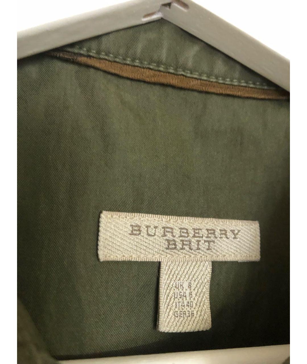 BURBERRY Зеленые хлопковое повседневное платье, фото 3