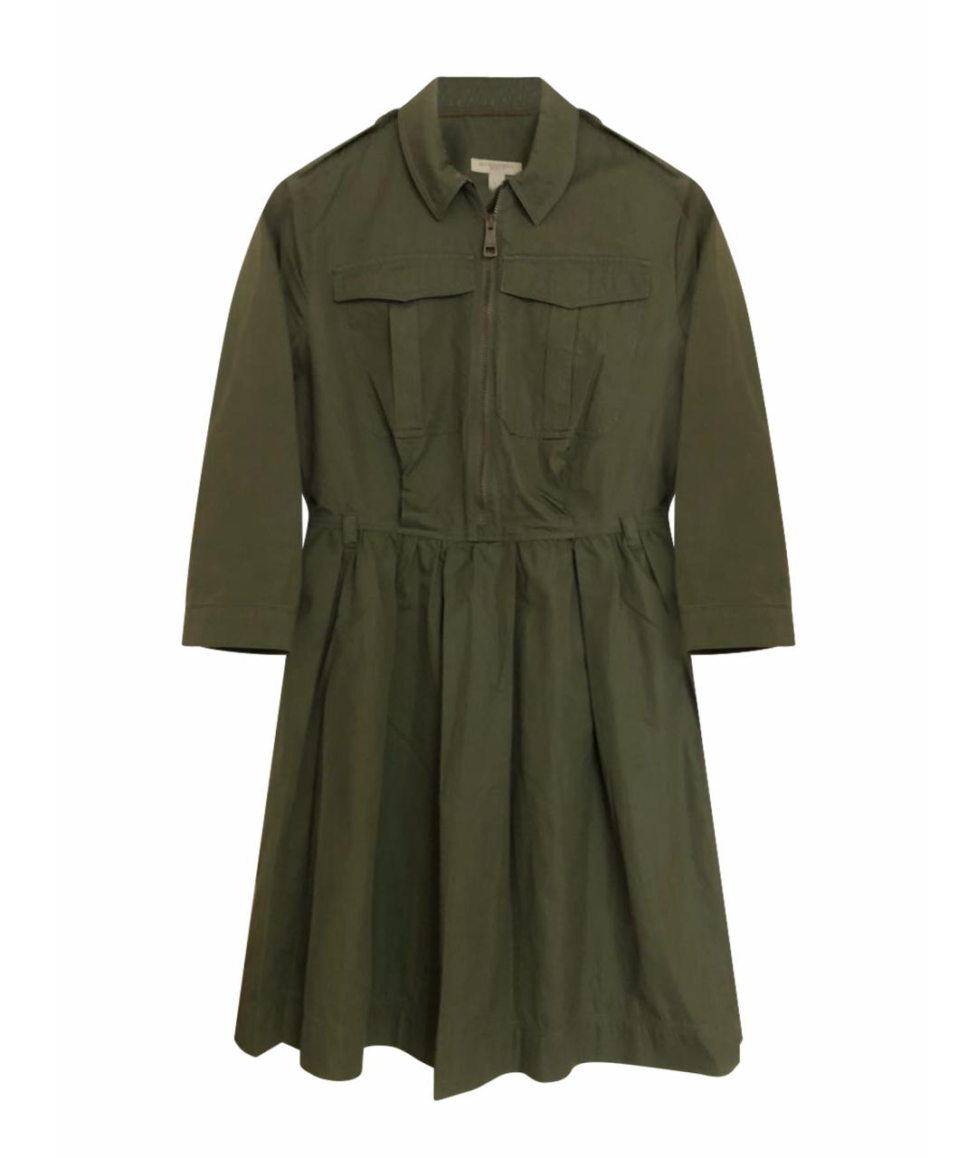 BURBERRY Зеленые хлопковое повседневное платье, фото 1