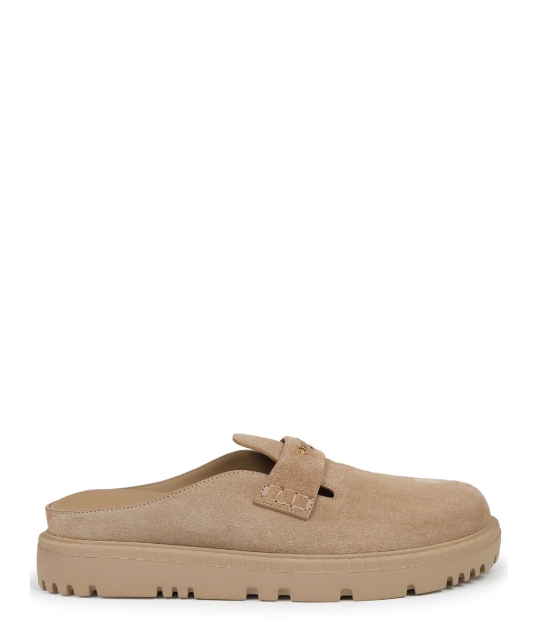 CHRISTIAN DIOR Бежевые замшевые сабо, фото 7