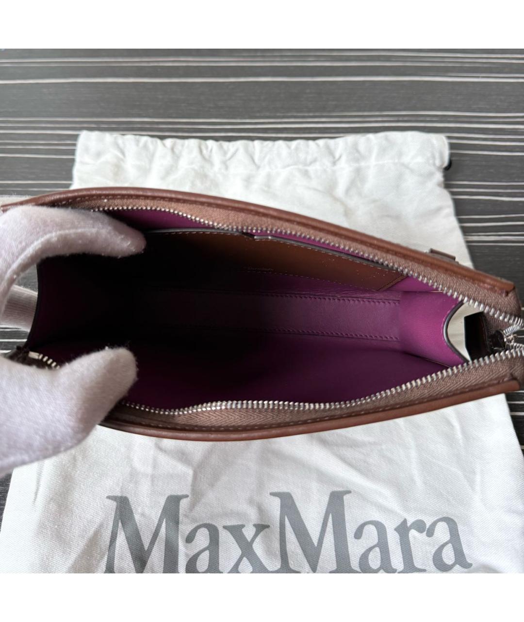 MAX MARA Коричневая тканевая сумка через плечо, фото 7