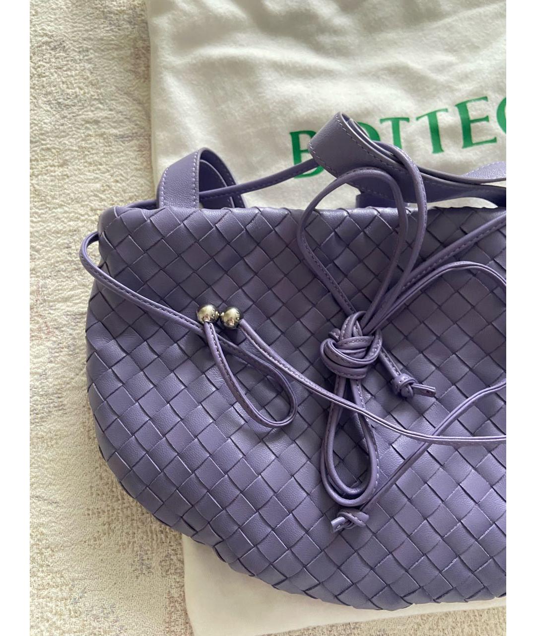 BOTTEGA VENETA Фиолетовая кожаная сумка с короткими ручками, фото 4