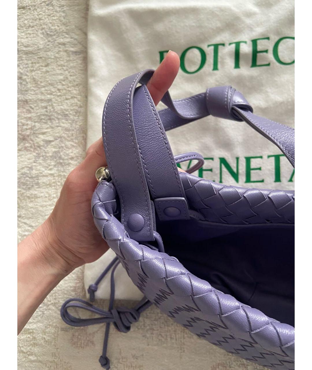 BOTTEGA VENETA Фиолетовая кожаная сумка с короткими ручками, фото 3