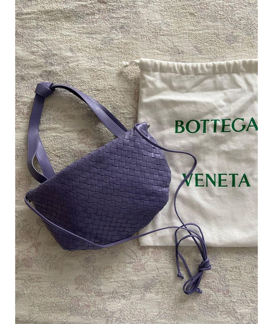 BOTTEGA VENETA Фиолетовая кожаная сумка с короткими ручками, фото 9
