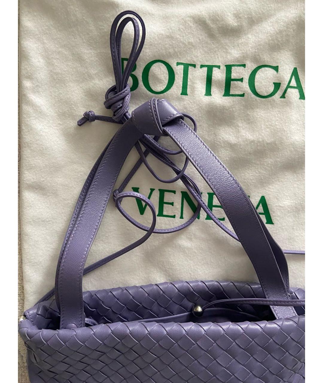 BOTTEGA VENETA Фиолетовая кожаная сумка с короткими ручками, фото 6