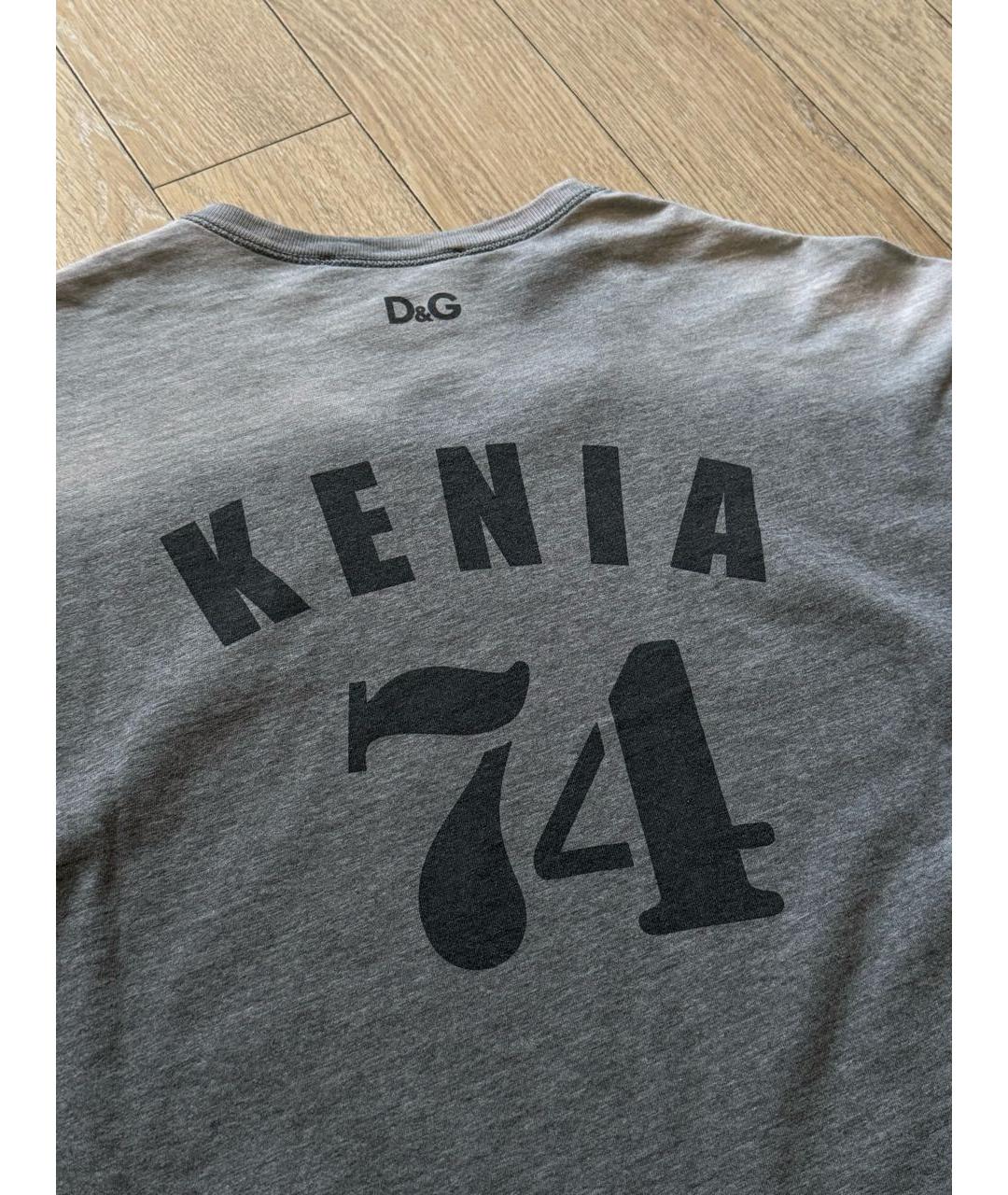 DOLCE&GABBANA Антрацитовая хлопковая футболка, фото 3