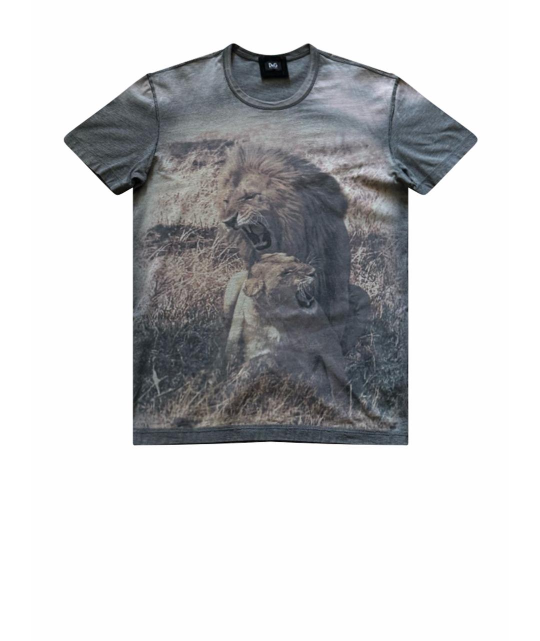 DOLCE&GABBANA Антрацитовая хлопковая футболка, фото 1