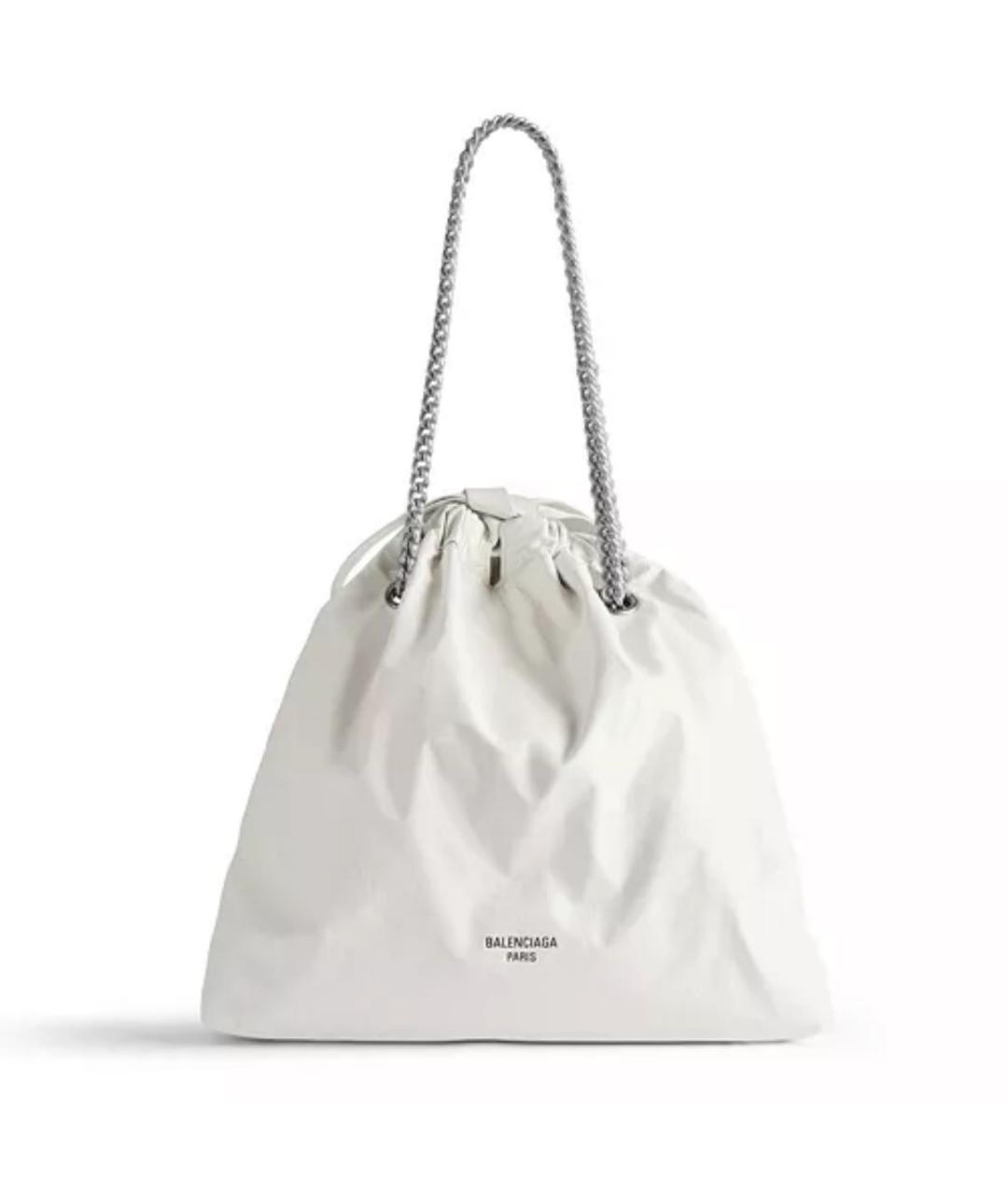 BALENCIAGA Белая кожаная сумка тоут, фото 6