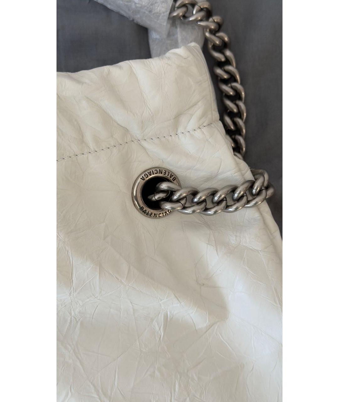 BALENCIAGA Белая кожаная сумка тоут, фото 4