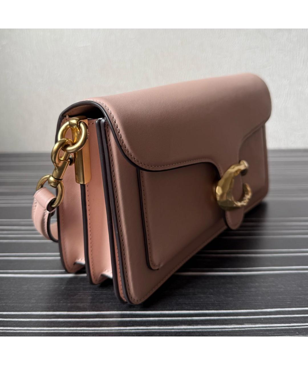 COACH Розовая кожаная сумка через плечо, фото 2