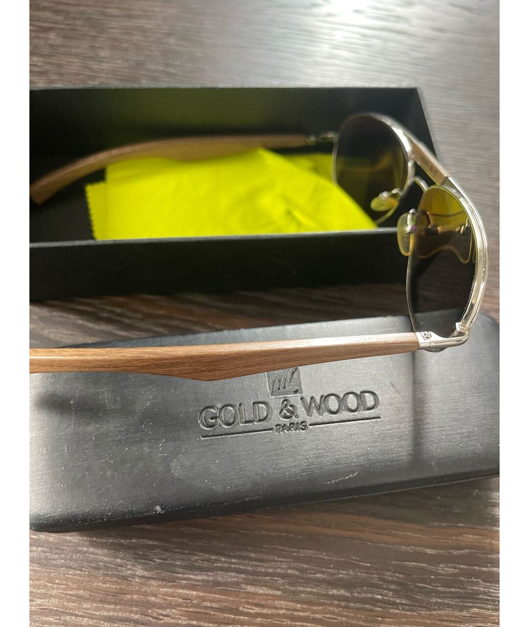 GOLD AND WOOD Коричневые деревянные солнцезащитные очки, фото 4